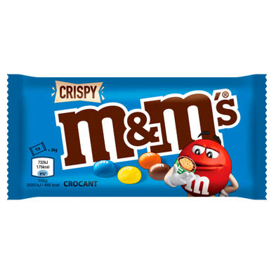 M&M's Crispy tejcsokoládés drazsé cukorbevonattal és ropogós rizzsel a közepén
