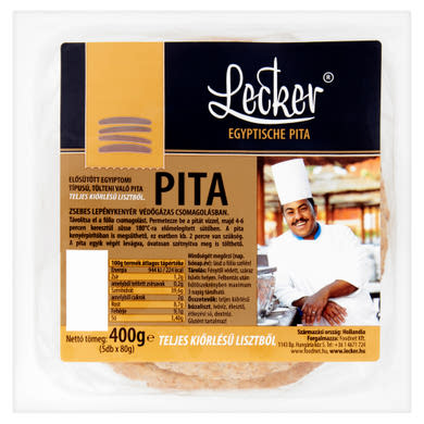 Lecker elősütött egyiptomi típusú, tölteni való pita teljes kiőrlésű lisztből 5 x 80 g