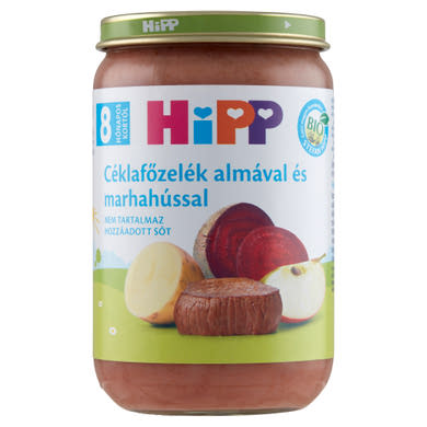 HiPP BIO céklafőzelék almával és marhahússal bébiétel 8 hónapos kortól