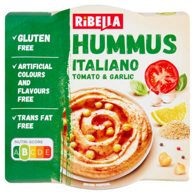 RiBella Hummus Italiano paradicsom & fokhagyma csicseriborsó krém