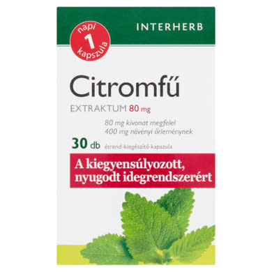 Interherb Napi1 Citromfű Extraktum 80 mg étrend-kiegészítő kapszula 30 db 12 g