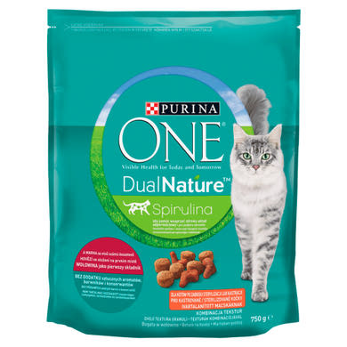 Purina One DualNature Spirulina teljes értékű állateledel ivartalanított macskáknak marhával