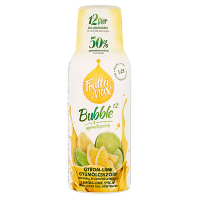 FruttaMax Bubble¹² citrom-lime gyümölcsszörp cukorral és édesítőszerekkel