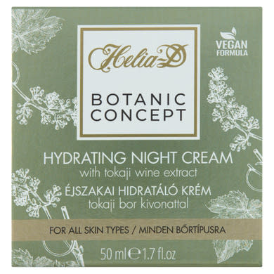 Helia-D Botanic Concept éjszakai hidratáló krém tokaji bor kivonattal minden bőrtípusra