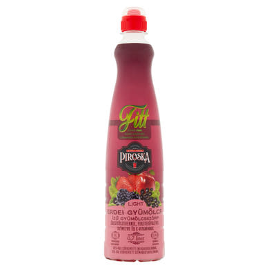 Piroska Fitt Light erdei gyümölcs ízű gyümölcsszörp édesítőszerekkel