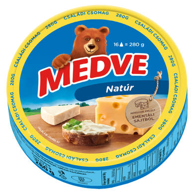 Medve natúr kenhető, zsíros ömlesztett sajt 16 x 17,5 g (280 g)