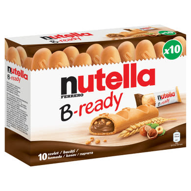 Nutella B-Ready ropogós ostya kakaós mogyorókrémmel és búzakészítménnyel töltve 10 x