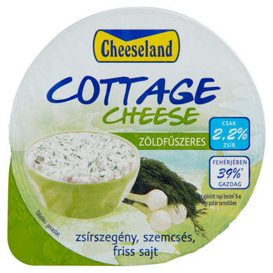 Cheeseland zöldfűszeres, zsírszegény, szemcsés, friss sajt