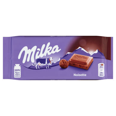 Milka Noisette alpesi tejcsokoládé mogyorómasszával