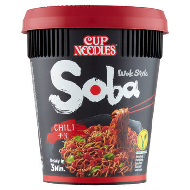 Nissin Cup Noodles Soba instant tészta búzalisztből chili ízesítő szósszal