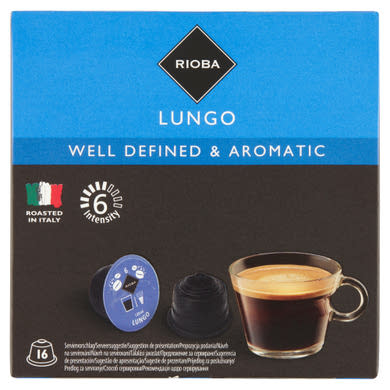 Rioba Lungo pörkölt, őrölt kávé kapszulákban 16 x (112 g)