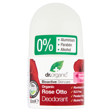 Dr. Organic alumíniummentes golyós dezodor bioaktív damaszkuszi rózsaolajjal