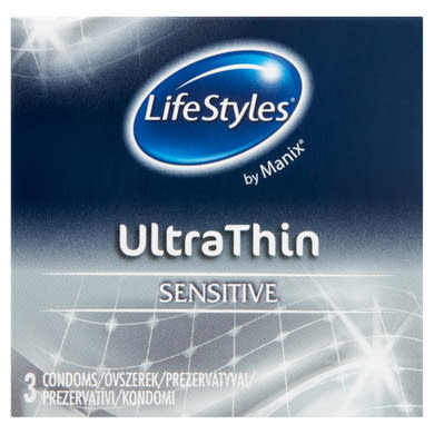LifeStyles Ultra Thin Sensitive síkosított óvszer 3 db