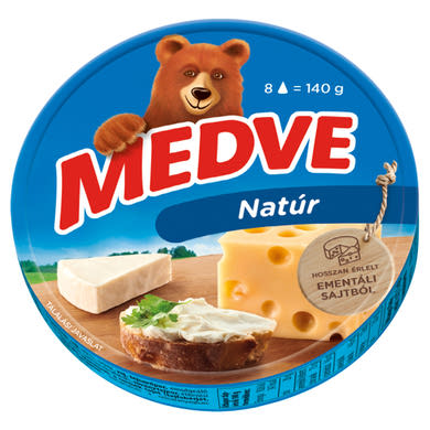 Medve natúr kenhető, zsíros ömlesztett sajt 8 x 17,5 g