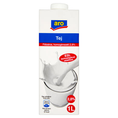 Aro ESL félzsíros, homogénezett tej 2,8%