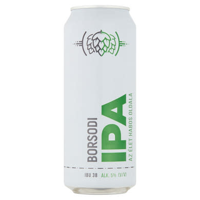 Borsodi IPA minőségi világos, felsőerjesztésű szűretlen sör 5%