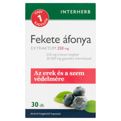 Interherb Napi1 Fekete Áfonya Extraktum 250 mg étrend-kiegészítő kapszula 30 db