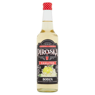 Piroska bodza ízesítésű gyümölcsszörp cukorral és édesítőszerrel