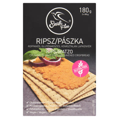 Szafi Free Ripsz/Pászka roppanós, gluténmentes, kovásztalan lapkenyér 2 x 90 g