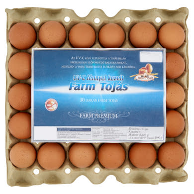 Farm Tojás Farm Prémium UV-C fénnyel kezelt farm tojás M 30 db