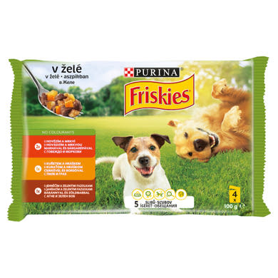 Friskies teljes értékű állateledel felnőtt kutyák számára aszpikban 4 x 100 g