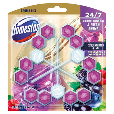 DOMESTOS Aroma Lux Hibiscus Oil & Wild Berries WC frissítő blokk 3 x