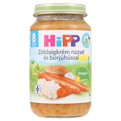HiPP BIO glutén- és tejszármazékmentes zöldségkrém rizzsel és borjúhússal 8 hónapos kortól 220 g