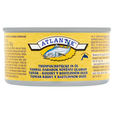 Atlantik tonhal darabok növényi olajban