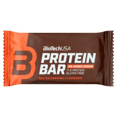 BioTechUSA Protein Bar sós karamell ízű bevont fehérjeszelet édesítőszerekkel