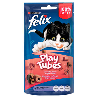Felix Play Tubes macska jutalomfalat pulyka és sonka ízesítéssel