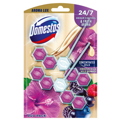 DOMESTOS Aroma Lux Hibiscus Oil & Wild Berries WC frissítő blokk 2 x