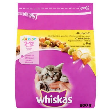Whiskas Junior száraz állateledel macskák számára csirkével