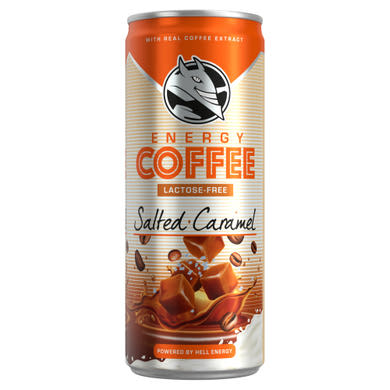 HELL Energy Coffee UHT laktózmentes, zsírszegény, sós karamell ízű ital tejjel és kávékivonattal