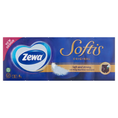 Zewa Softis illatmentes papír zsebkendő 4 rétegű 10 x 9 db