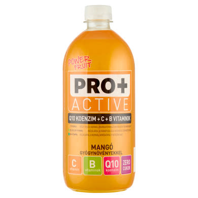 PRO+ Active Mangó gyógynövényekkel forrásvíz alapú energiamentes üdítőital édesítőszerekkel