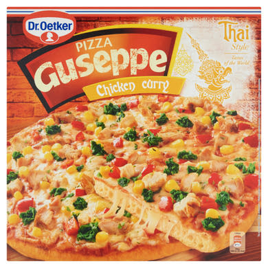 Dr. Oetker Guseppe gyorsfagyasztott thai csirkés pizza masala és curry fűszerekkel