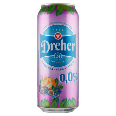 Dreher 24 alkoholmentes világos sör és maracuja-sárgadinnye ízű ital keveréke
