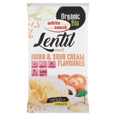 White Snack BIO hagymás-tejfölös ízű lencse snack