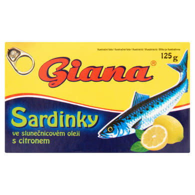 Giana szardinella napraforgóolajban, citrommal