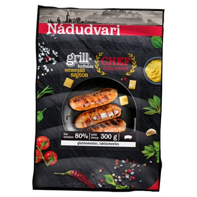 Nádudvari Chef Exclusive ementáli sajtos sertés grillkolbász