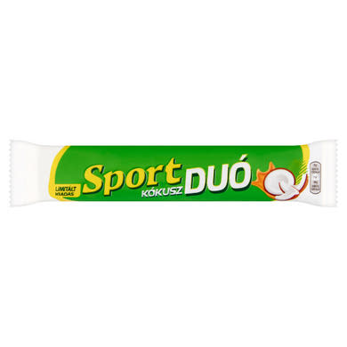 Sport Duó tejcsokoládéval mártott szelet kókuszos, karamellás töltelékkel