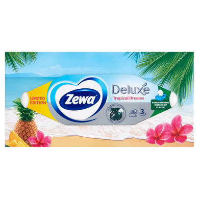 Zewa Deluxe Tropical Dreams dobozos illatmentes papír zsebkendő 3 rétegű