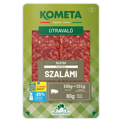 Kometa Útravaló szeletelt ízletes klasszikus szalámi 80 g