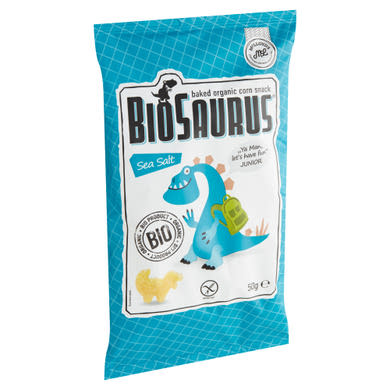 BioSaurus BIO tengeri só ízesítésű extrudált kukoricás snack
