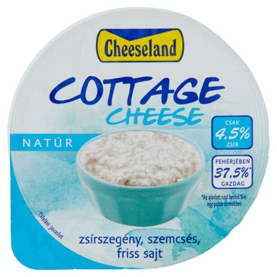 Cheeseland natúr, zsírszegény, szemcsés, friss sajt