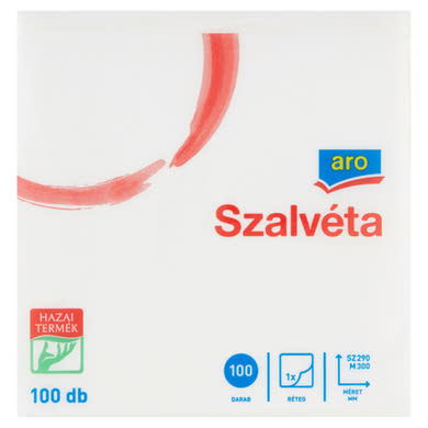Aro fehér szalvéta 1 rétegű 290 mm x 300 mm