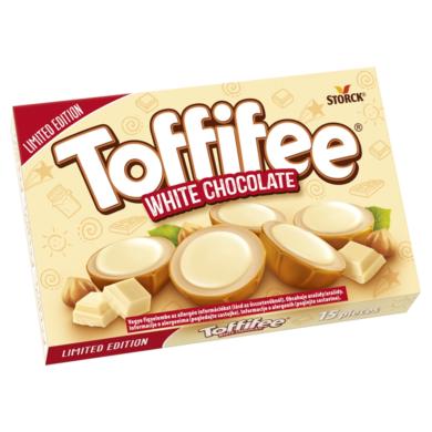 Toffifee White Chocolate mogyoró karamellben tejes töltelékkel és fehér csokoládéval