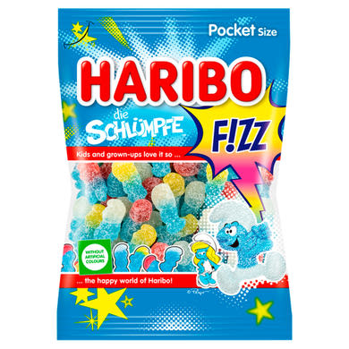 Haribo Die Schlümpfe F!zz gyümölcsízű gumicukorka