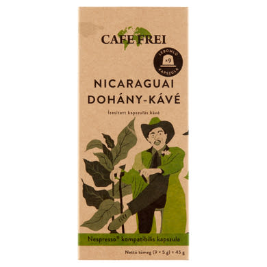 Cafe Frei nicaraguai dohány-kávé ízesített kapszulás kávé 9 x 5 g (45 g)