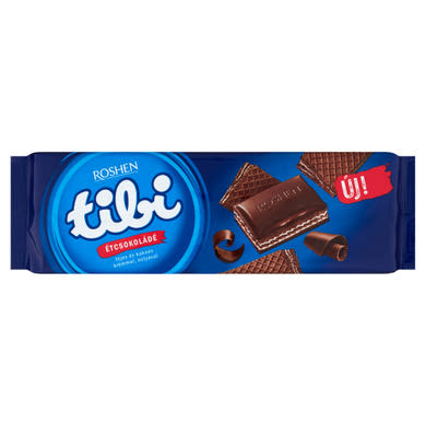 Tibi étcsokoládé tejes és kakaós krémmel, ostyával
